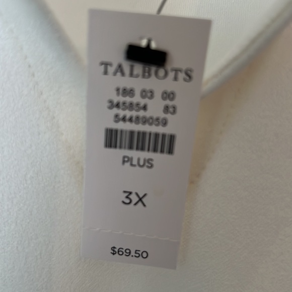 NWT TALBOTS 3X women’s cream colored dressy blouse. Gorgeous - Picture 4 of 8